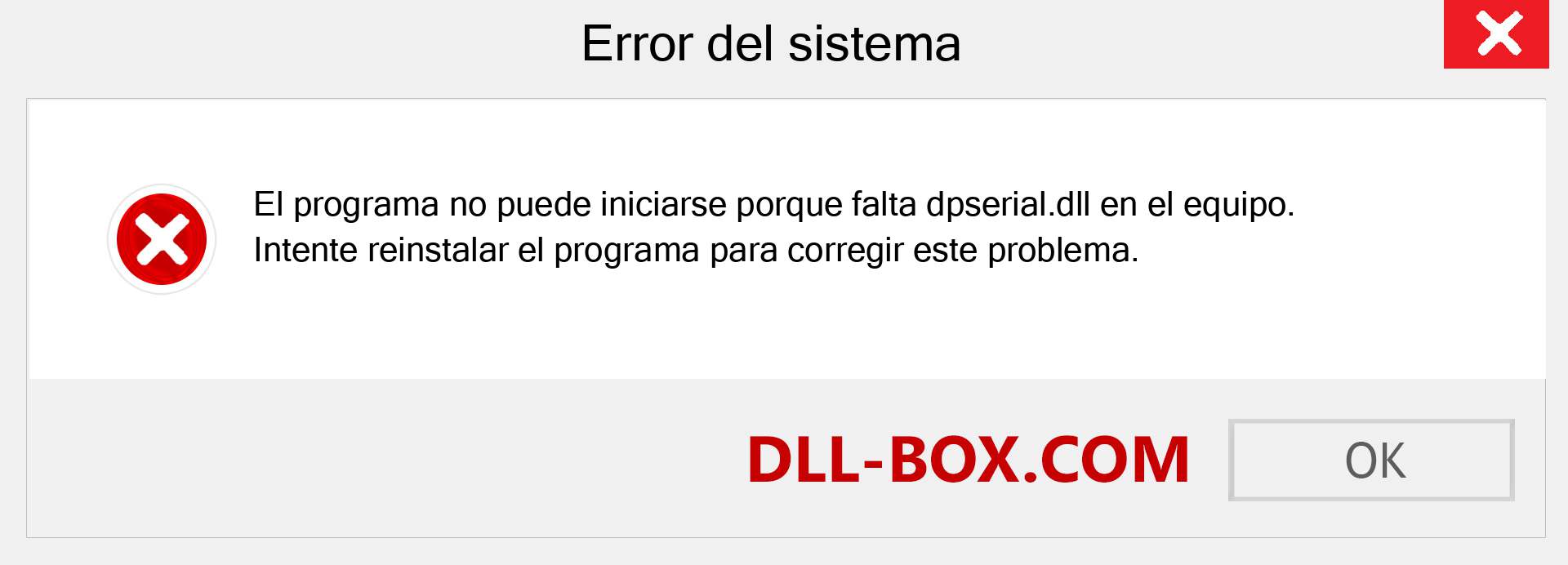 ¿Falta el archivo dpserial.dll ?. Descargar para Windows 7, 8, 10 - Corregir dpserial dll Missing Error en Windows, fotos, imágenes